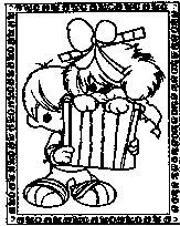 coloriage moments precieux le chiot dans le paquet